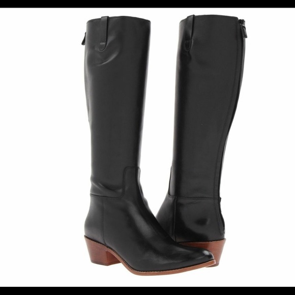 Cole Haan Shoes - Cole Haan Wesley Tall Black Leather Heeled Boots